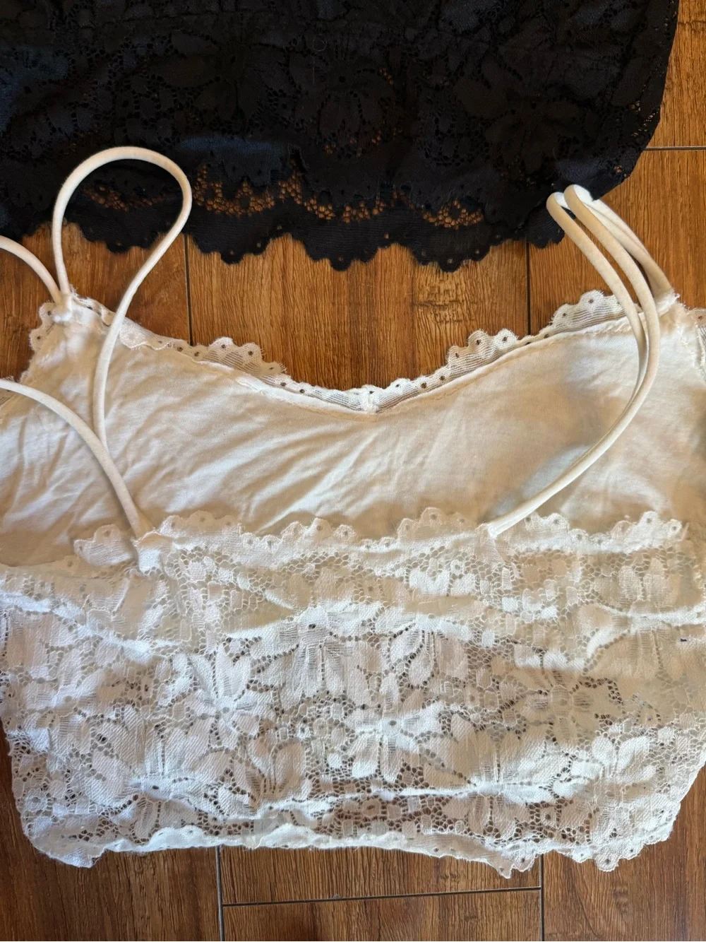 Lace Bralette Set of 3 Pink, Black, White Size Small/Medium